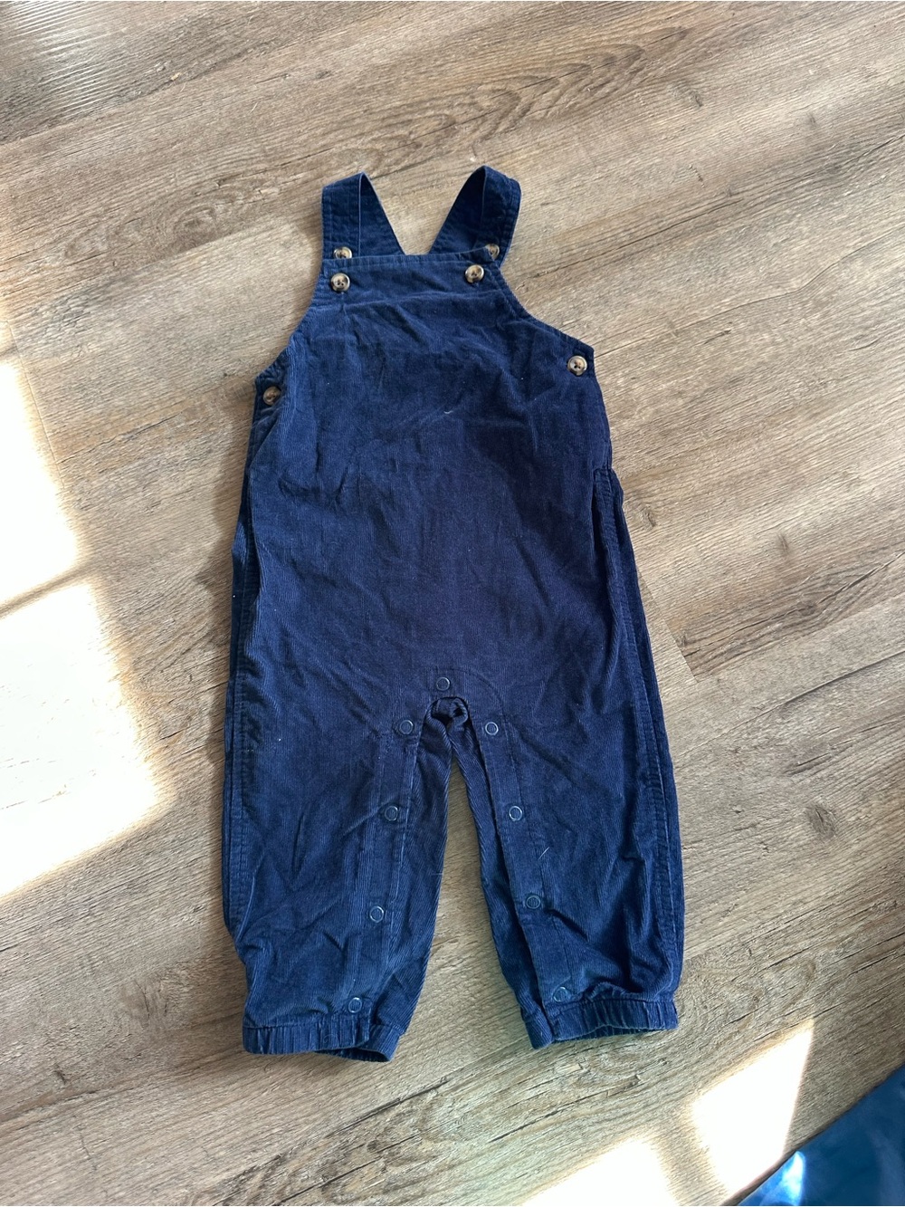 Carter's Navy Corduroy Overalls with Button Details